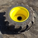 LSW1250/35R46 Goodyear Farm Custom Flo Grip R-2 on John Deere Yellow 10-Hole Formed Plate