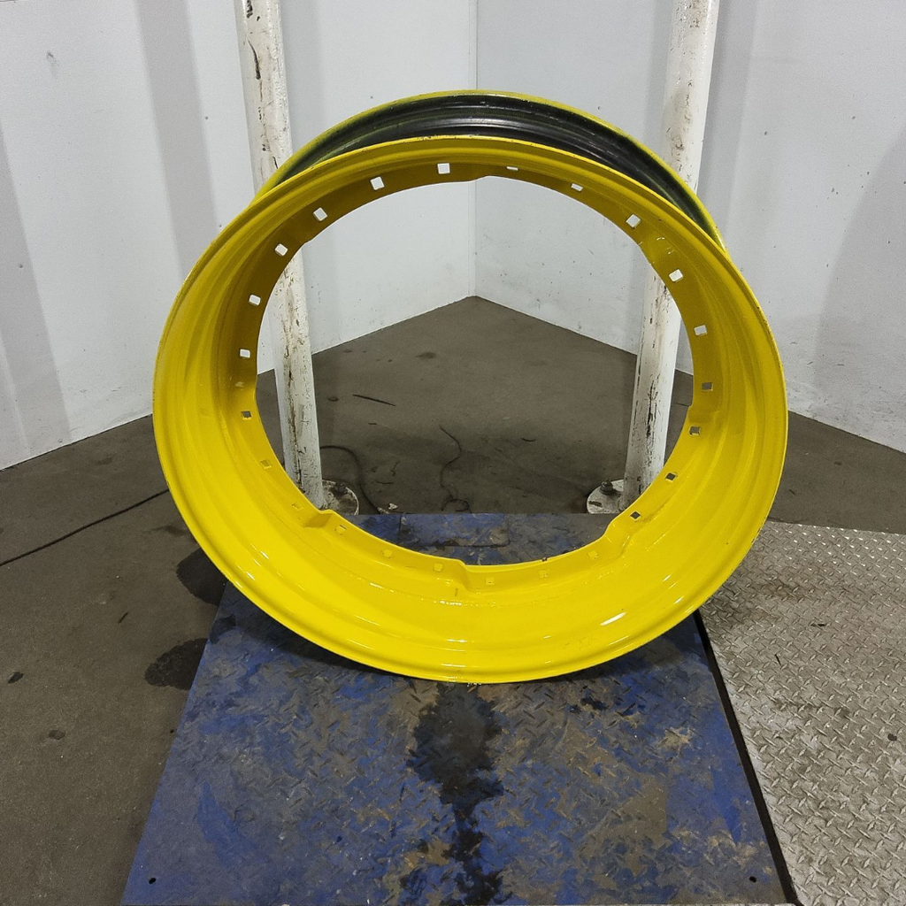12"W x 38"D, John Deere Yellow 12-Hole Waffle Wheel (Groups of 3 bolts)