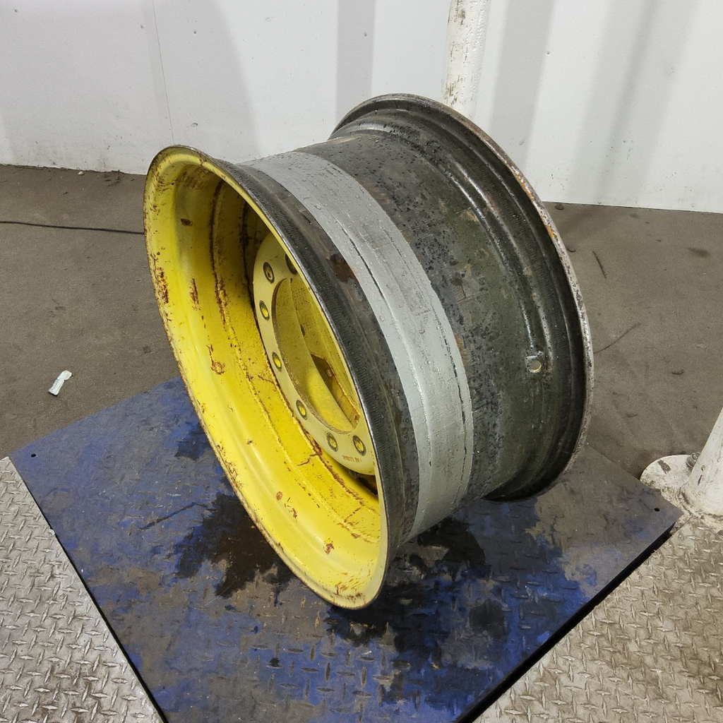 14"W x 28"D, John Deere Yellow 8-Hole Waffle Wheel (Groups of 2 Bolts)