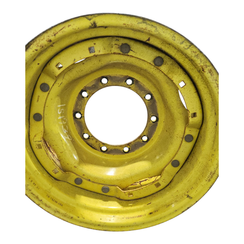 10-Hole Waffle Wheel (Groups of 2 bolts) Center for 28"-30" Rim, John Deere Yellow