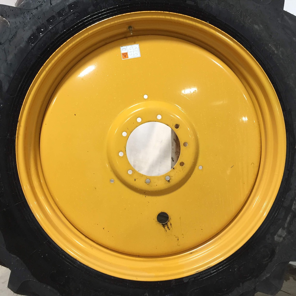 480/80R50 Goodyear Farm DT800 Super Traction R-1W on Agco Corp Gray 10-Hole Formed Plate W/Weight Holes 99%