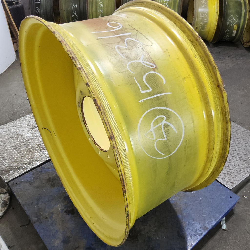 18"W x 38"D, John Deere Yellow 10-Hole Formed Plate