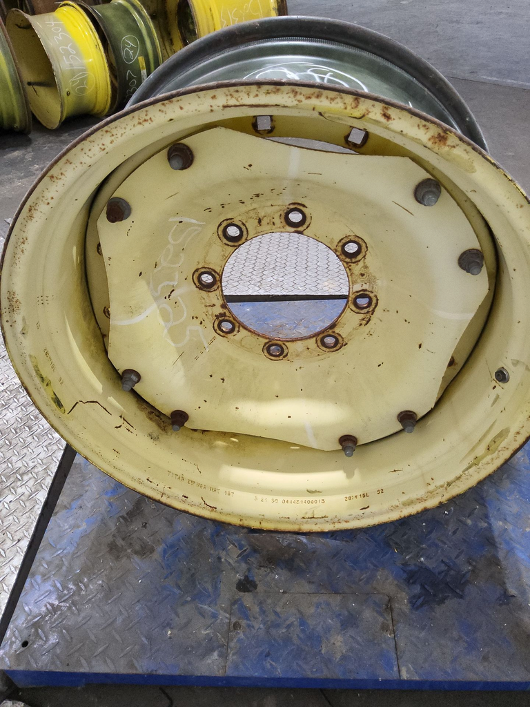 8-Hole Waffle Wheel (Groups of 3 bolts) Center for 28"-30" Rim, John Deere Yellow
