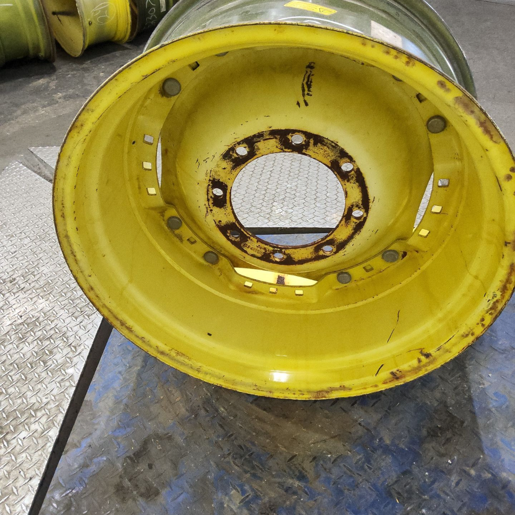 15"W x 28"D, John Deere Yellow 12-Hole Waffle Wheel (Groups of 3 bolts)