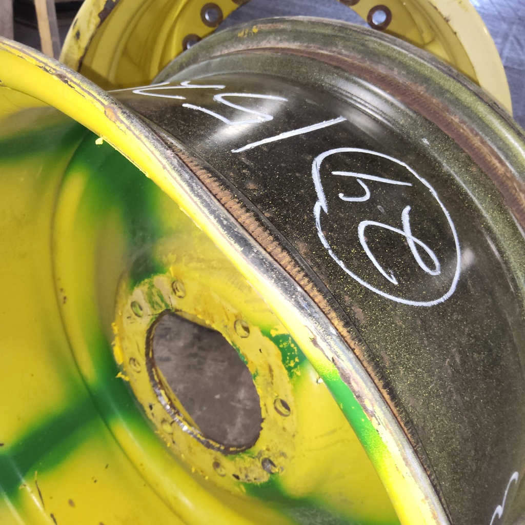 12"W x 24"D, John Deere Yellow 8-Hole Formed Plate