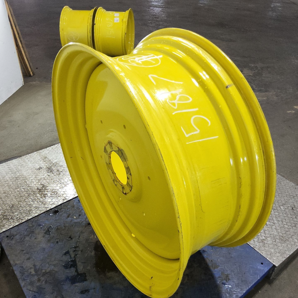 15"W x 38"D, John Deere Yellow 8-Hole Formed Plate