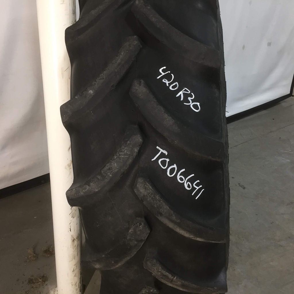 420/90R30 Goodyear Farm DT800 Optitrac R-1W on Agco Corp Gray 12-Hole Waffle Wheel (Groups of 2 bolts) 30%