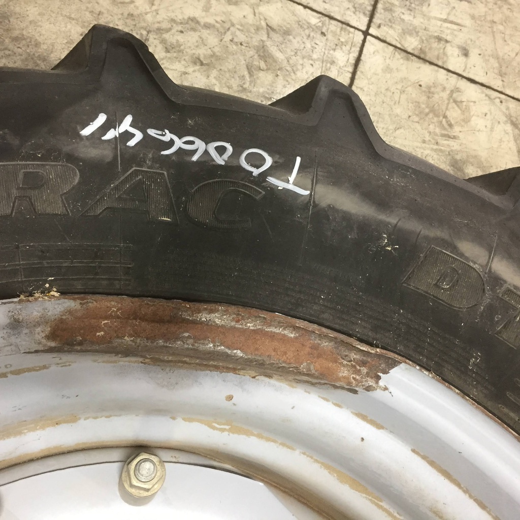 420/90R30 Goodyear Farm DT800 Optitrac R-1W on Agco Corp Gray 12-Hole Waffle Wheel (Groups of 2 bolts) 30%