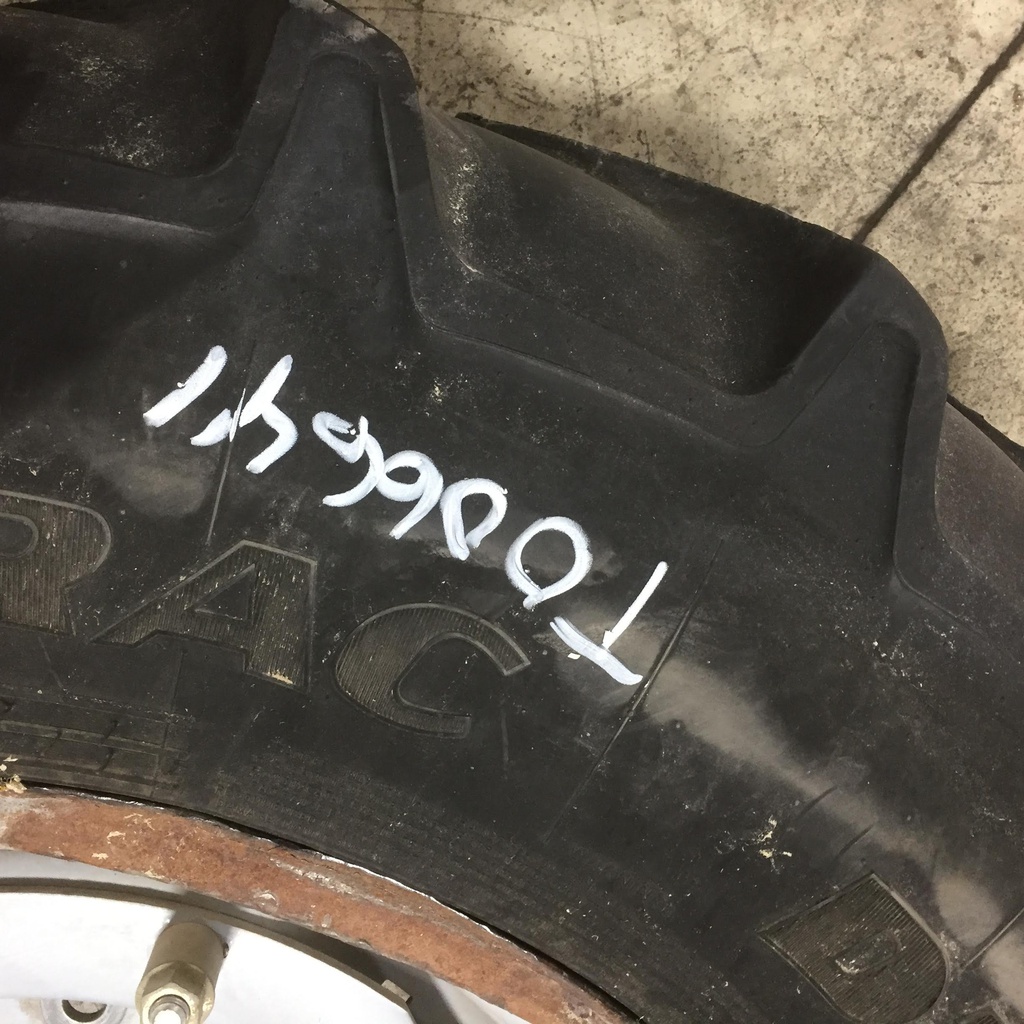 420/90R30 Goodyear Farm DT800 Optitrac R-1W on Agco Corp Gray 12-Hole Waffle Wheel (Groups of 2 bolts) 30%