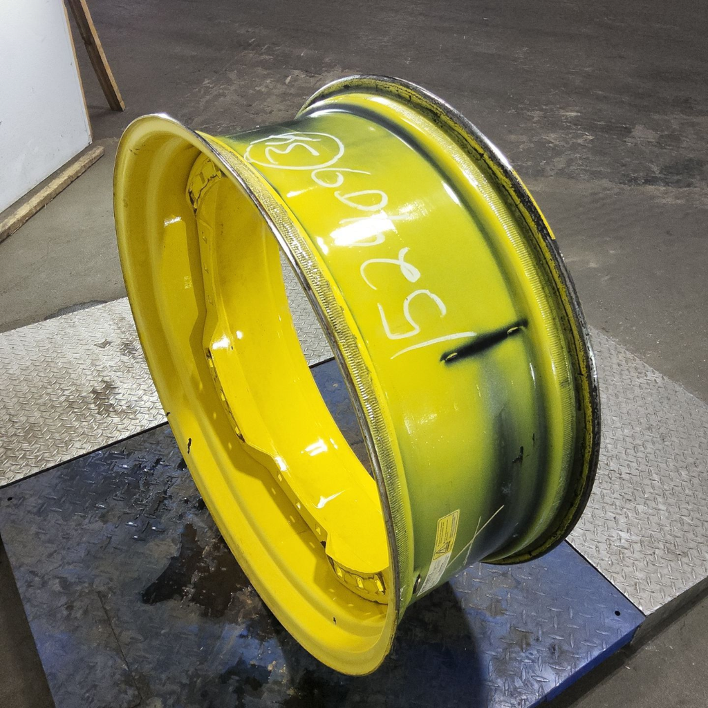 13"W x 34"D, John Deere Yellow 12-Hole Waffle Wheel (Groups of 3 bolts)
