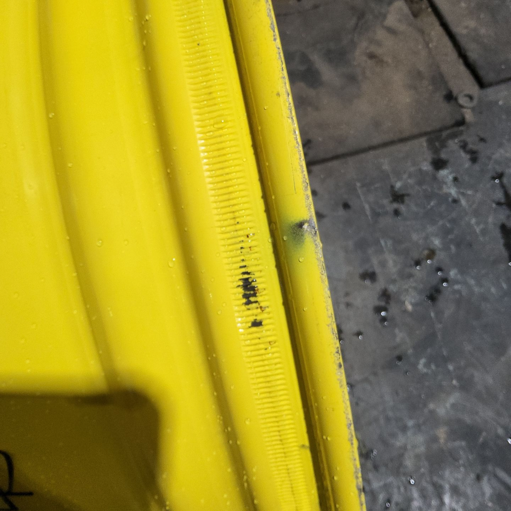 15"W x 30"D, John Deere Yellow 12-Hole Waffle Wheel (Groups of 3 bolts)