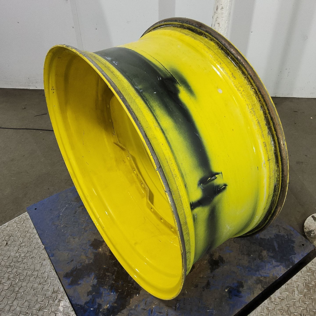 15"W x 34"D, John Deere Yellow 12-Hole Waffle Wheel (Groups of 3 bolts) , 7.88" Offset