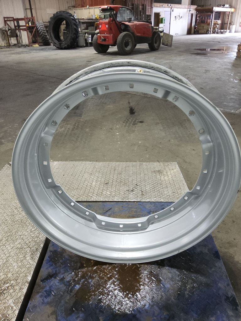12"W x 38"D, Agco Corp Gray 12-Hole Waffle Wheel (Groups of 3 bolts) , 6.38" Offset