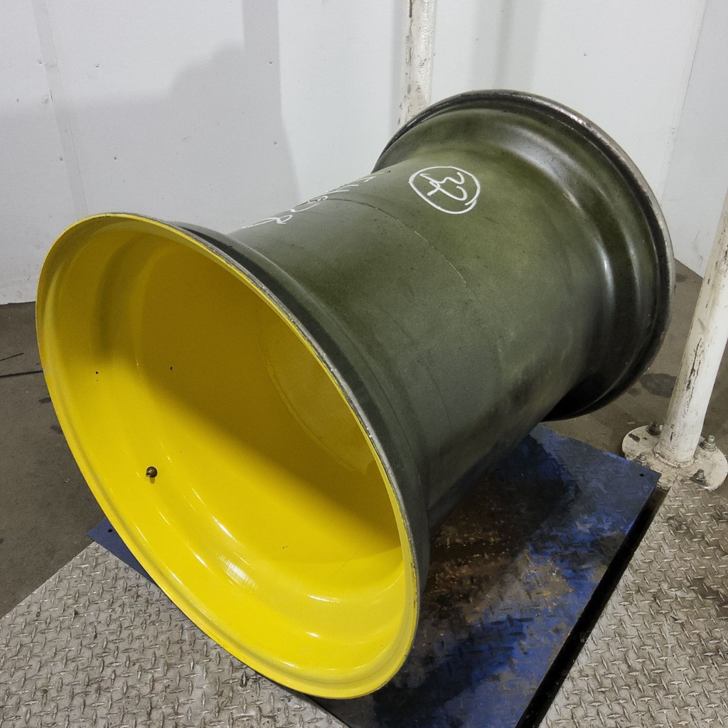38"W x 32"D, John Deere Yellow 12-Hole Formed Plate , -11.38" Offset