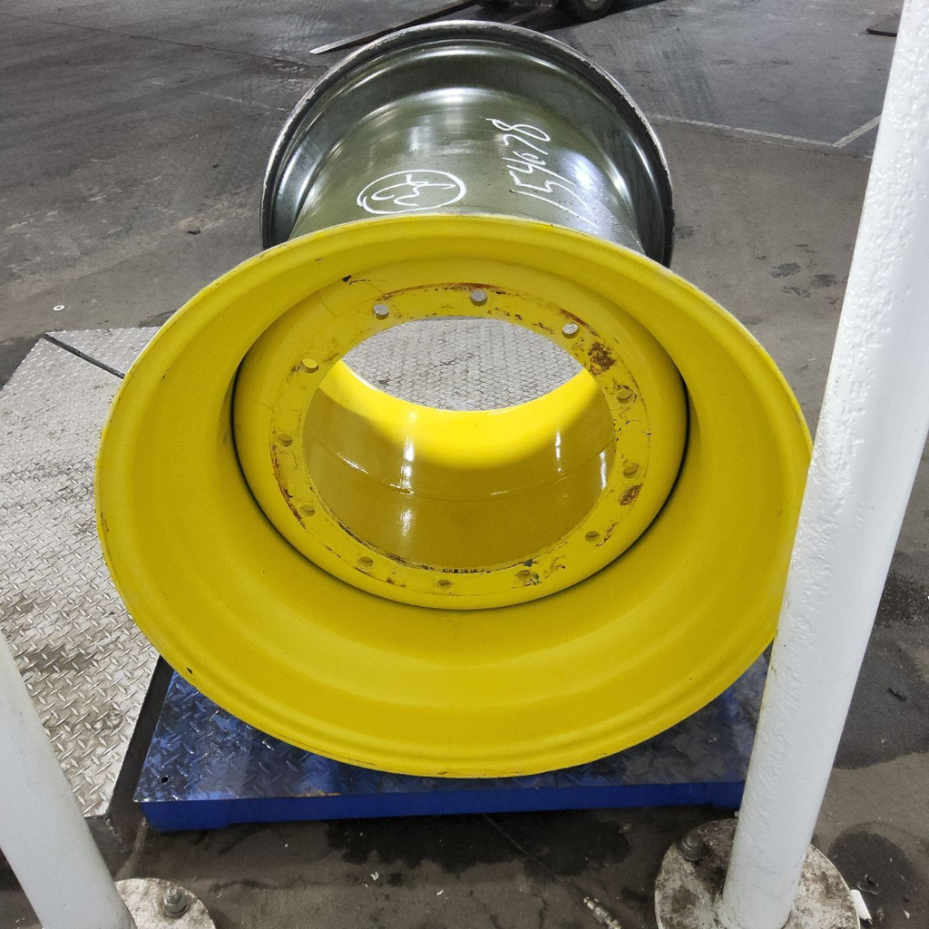 38"W x 32"D, John Deere Yellow 12-Hole Formed Plate , -11.38" Offset