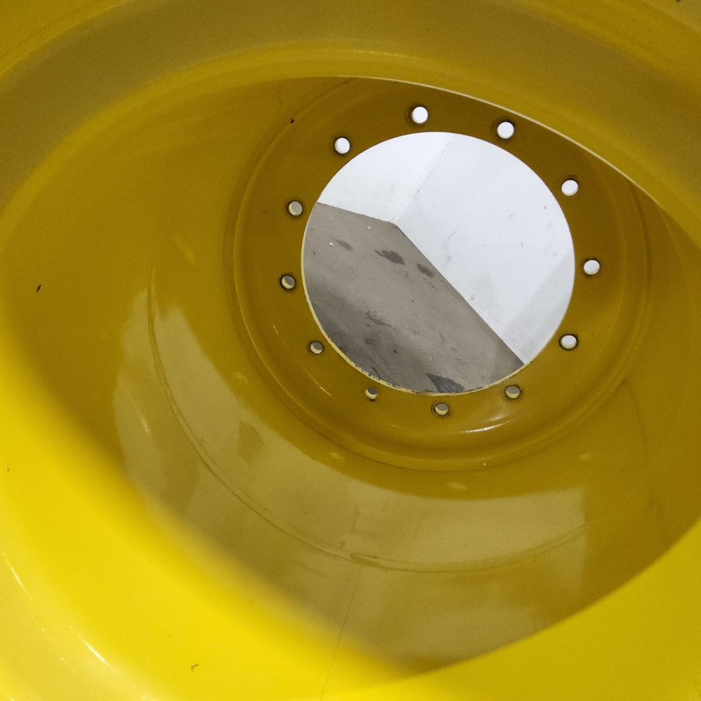 38"W x 32"D, John Deere Yellow 12-Hole Formed Plate , -11.38" Offset