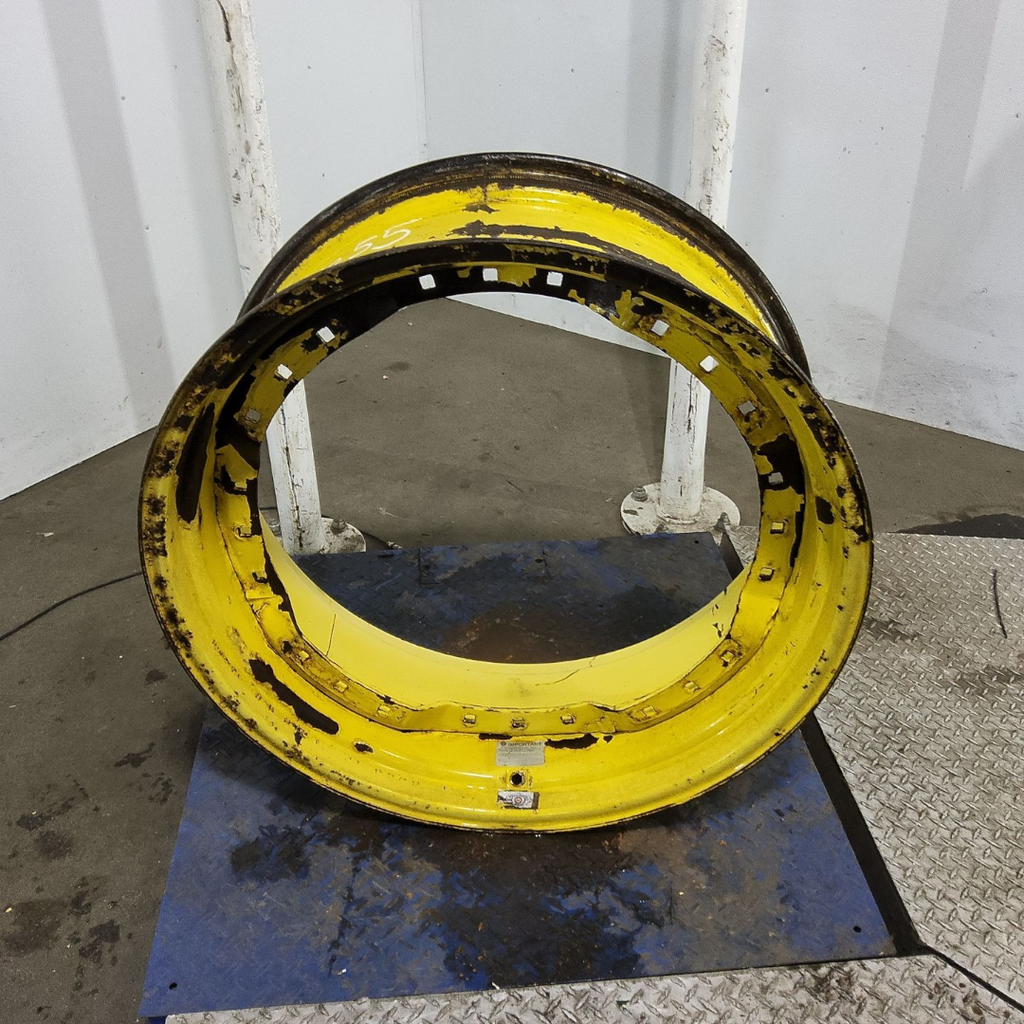 13"W x 34"D, John Deere Yellow 12-Hole Waffle Wheel (Groups of 3 bolts) , 6.88" Offset