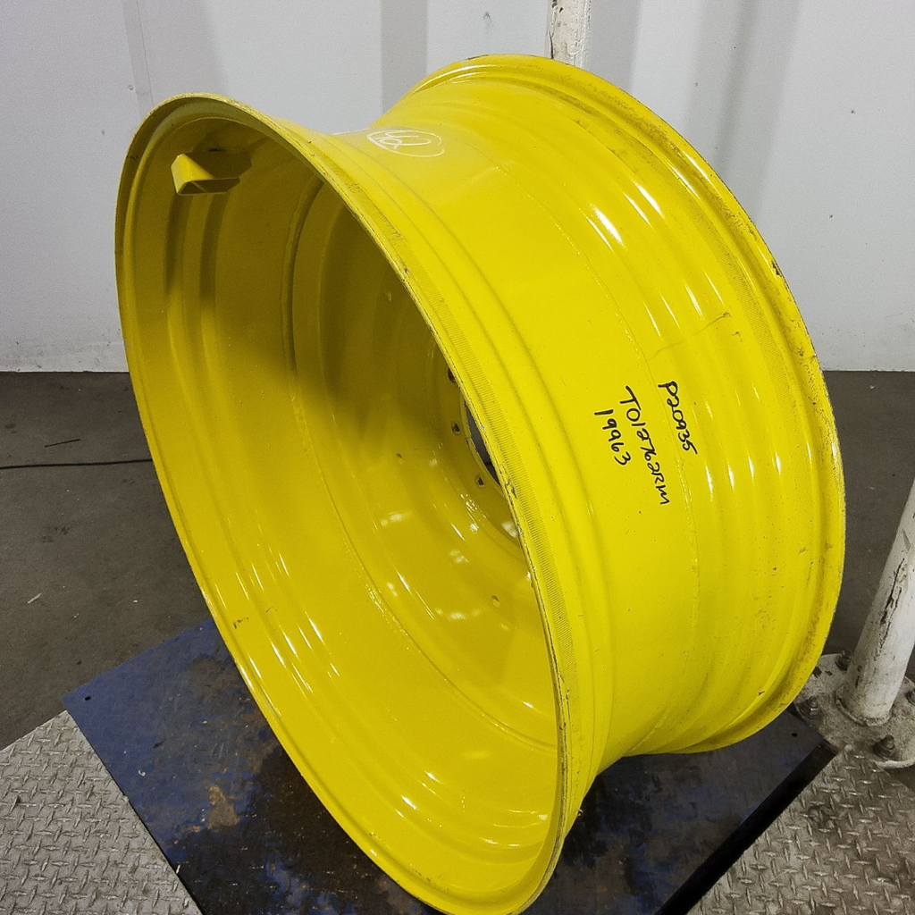 16"W x 42"D, John Deere Yellow 10-Hole Formed Plate , -8.38" Offset