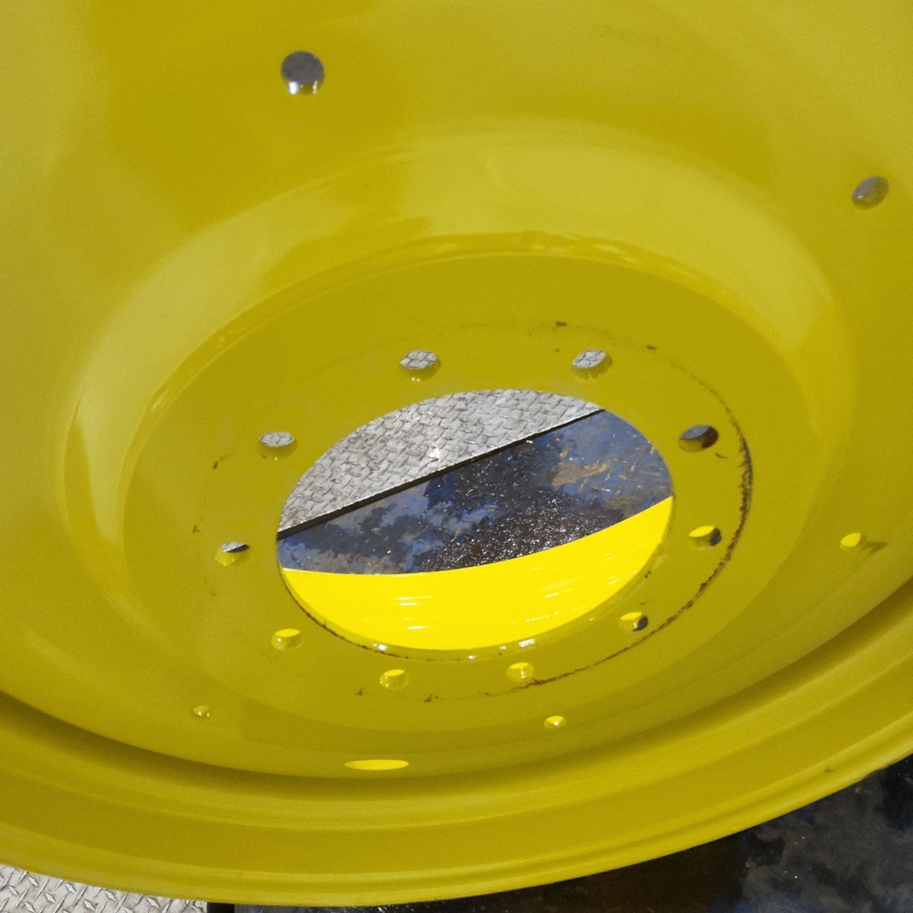 16"W x 42"D, John Deere Yellow 10-Hole Formed Plate , -8.38" Offset