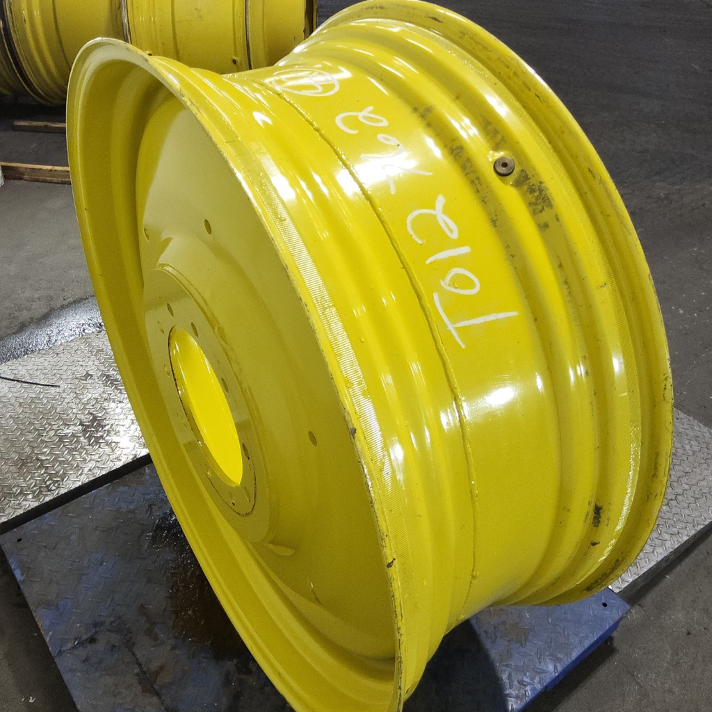 16"W x 42"D, John Deere Yellow 10-Hole Formed Plate , -8.38" Offset