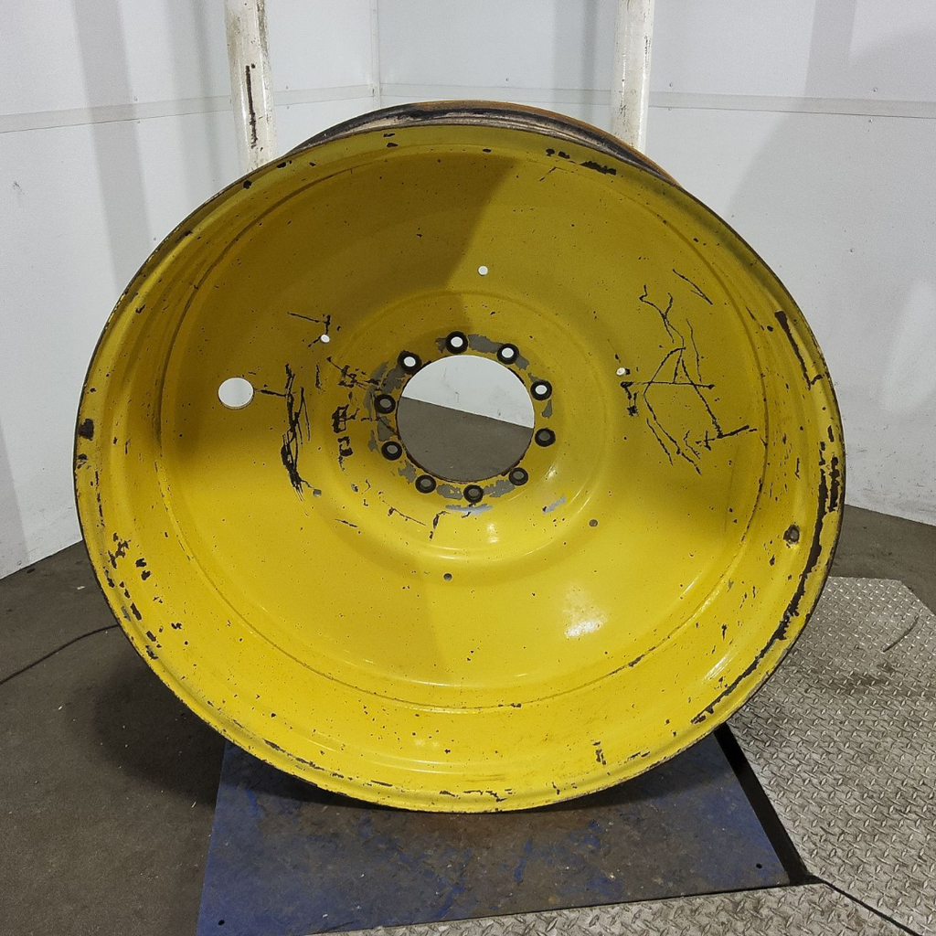 16"W x 46"D, John Deere Yellow 10-Hole Formed Plate , -9.25" Offset