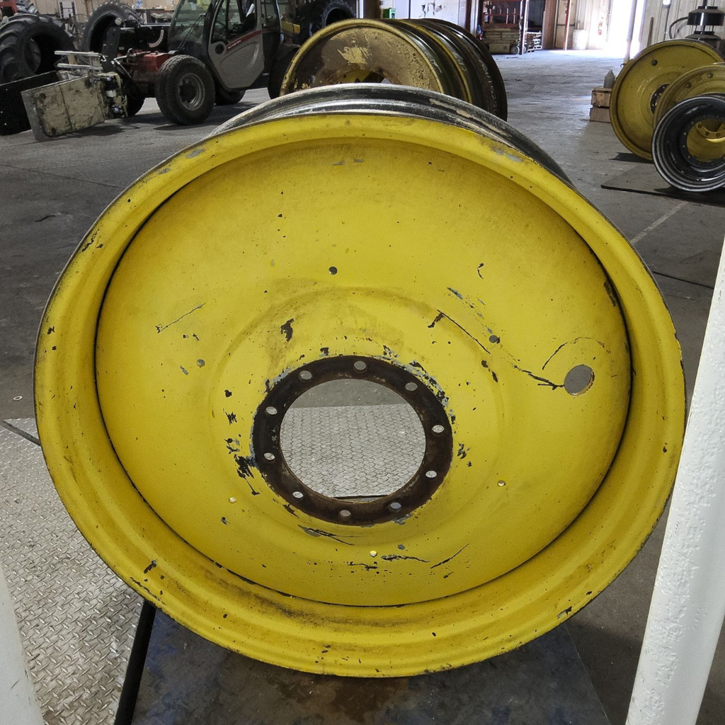 16"W x 46"D, John Deere Yellow 10-Hole Formed Plate , -9.25" Offset