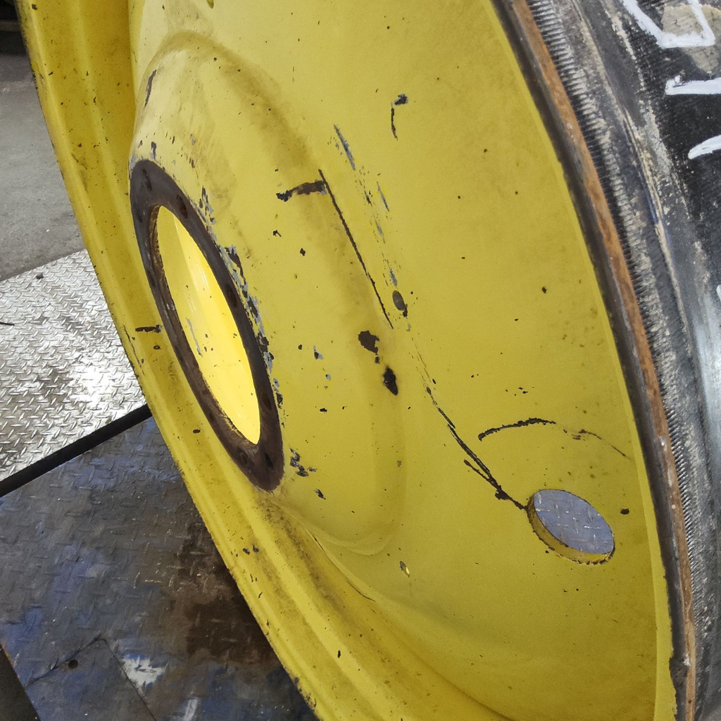 16"W x 46"D, John Deere Yellow 10-Hole Formed Plate , -9.25" Offset