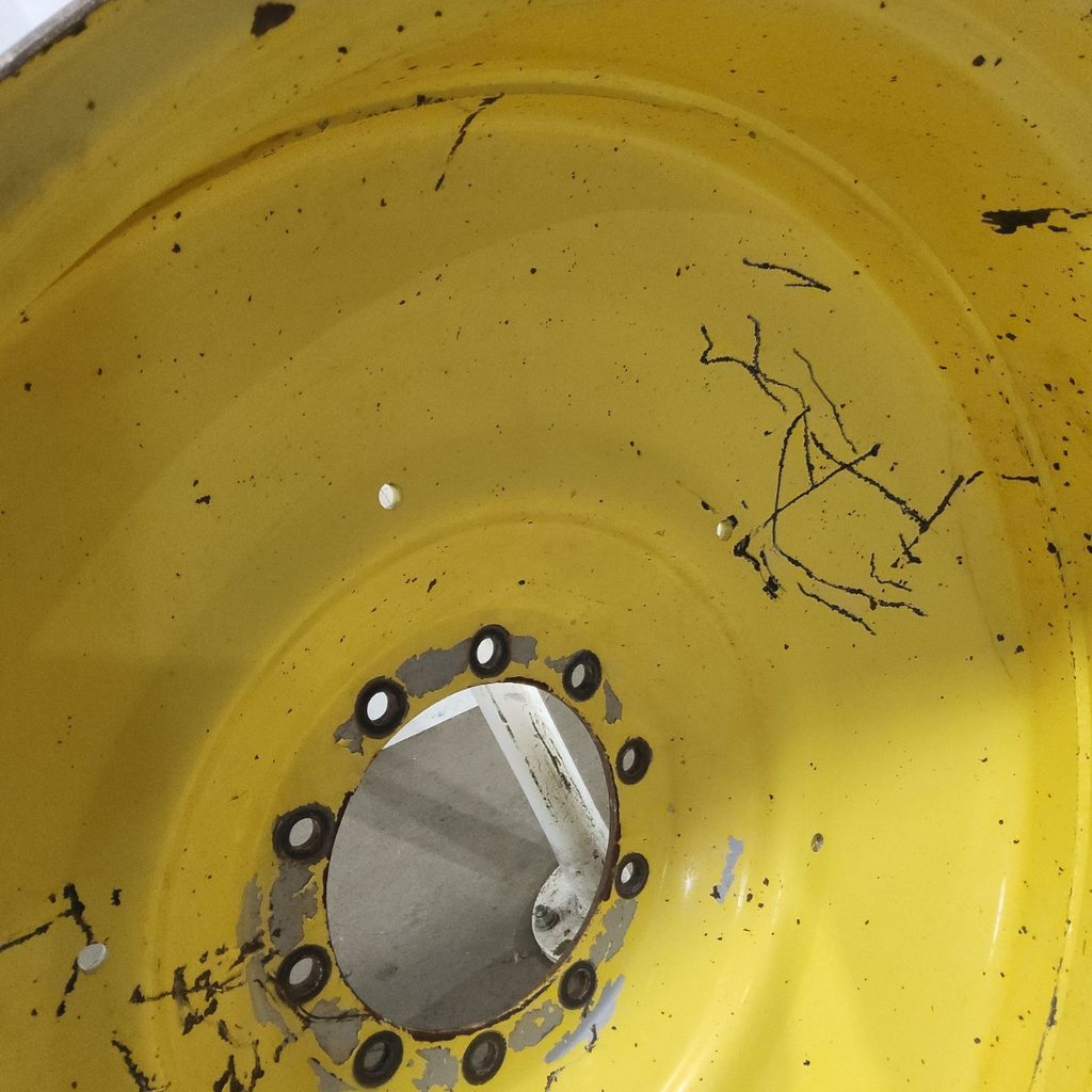 16"W x 46"D, John Deere Yellow 10-Hole Formed Plate , -9.25" Offset