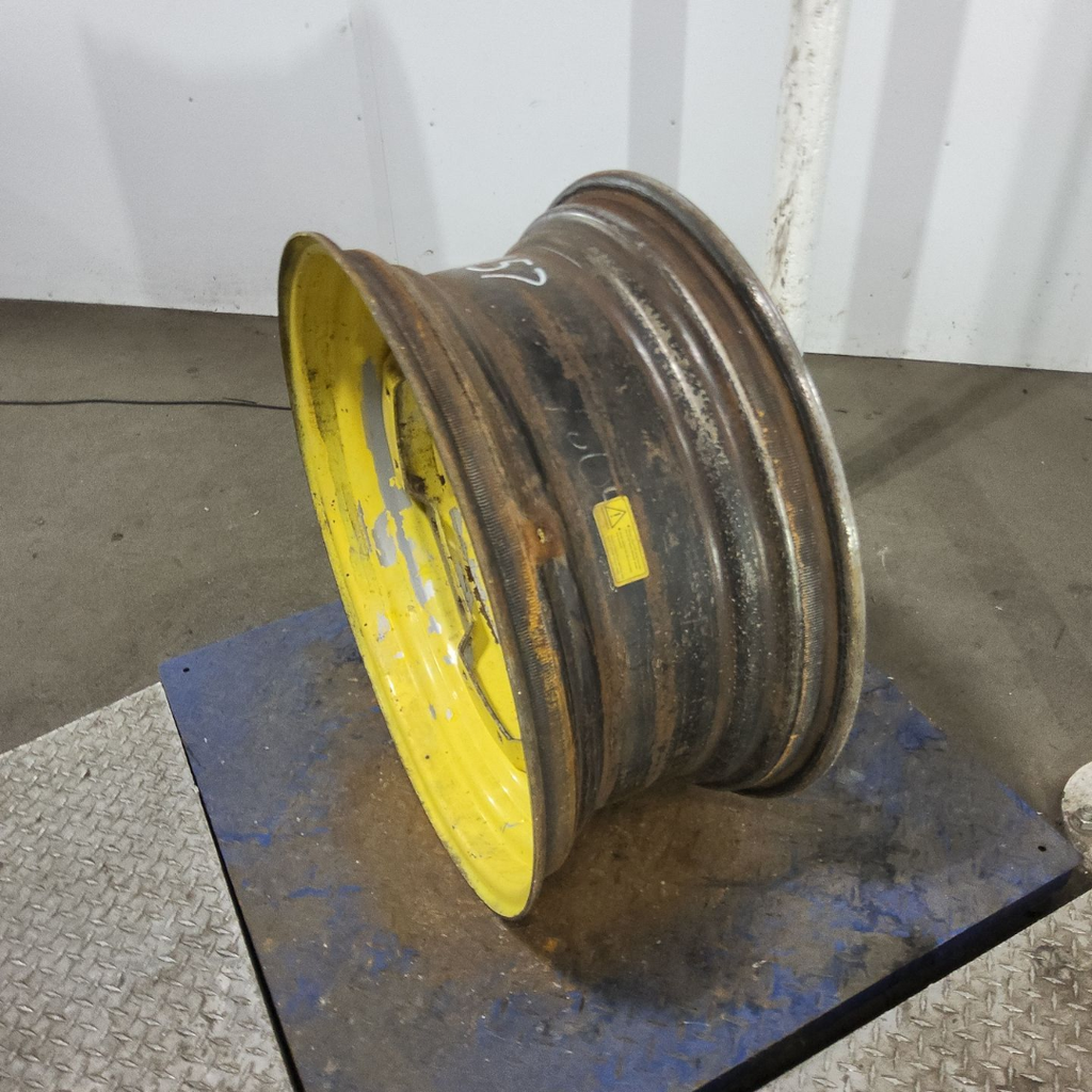 13"W x 30"D, John Deere Yellow 8-Hole Waffle Wheel (Groups of 2 bolts) , 6.88" Offset