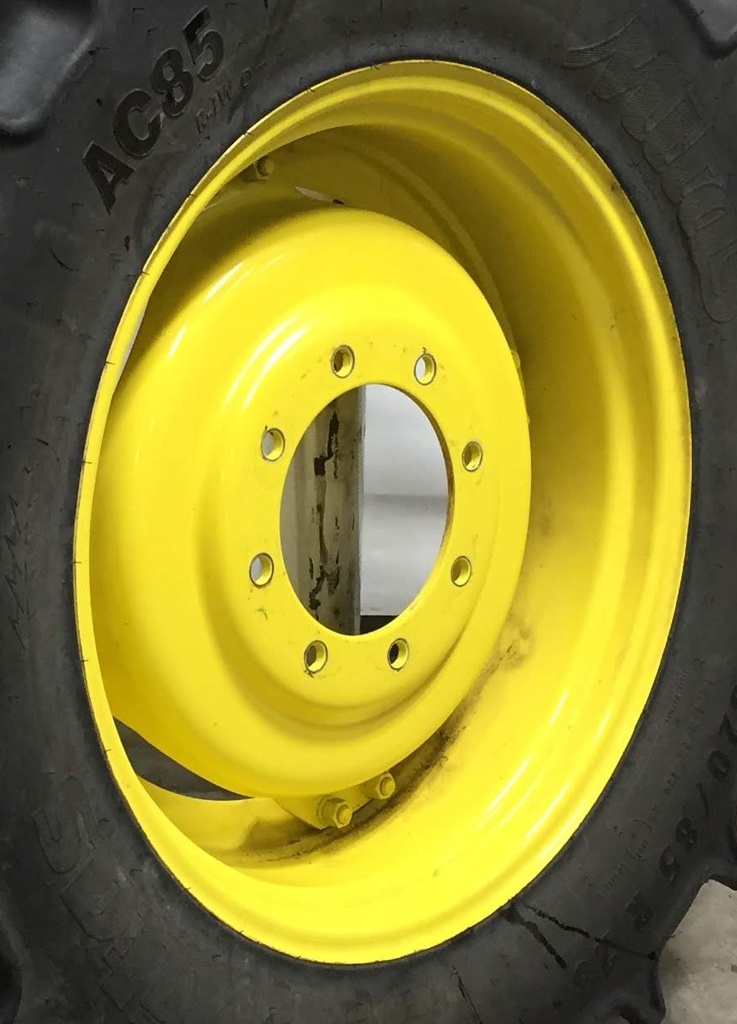 9"W x 28"D Stub Disc (groups of 2 bolts) Rim with 8-Hole Center, John Deere Yellow