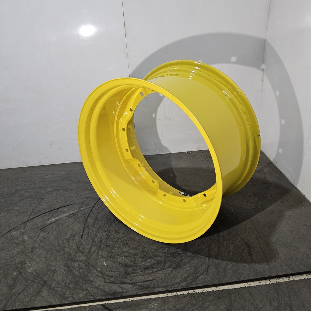 15"W x 28"D, John Deere Yellow 8-Hole Waffle Wheel (Groups of 2 Bolts) , 2.38" Offset