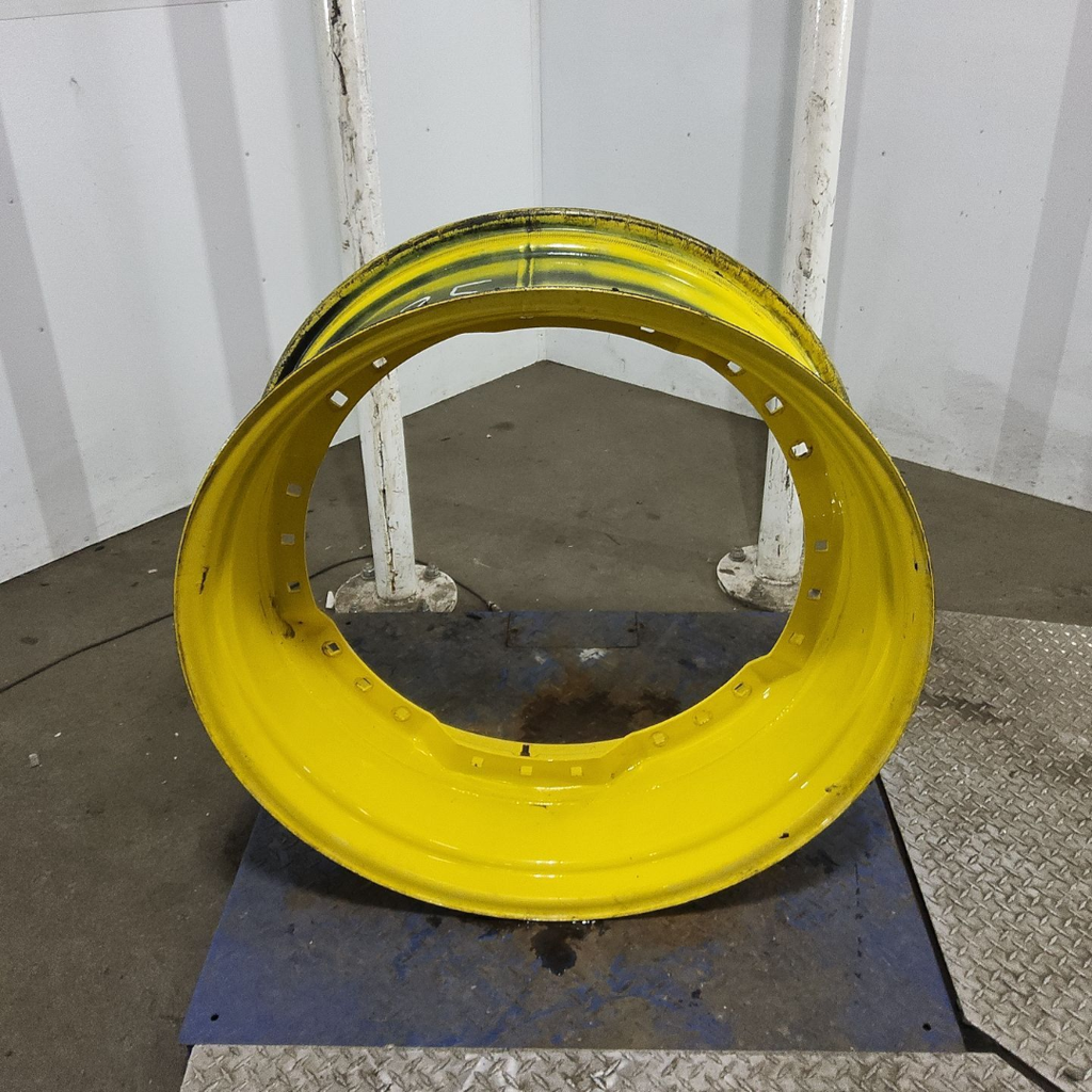 13"W x 34"D, John Deere Yellow 12-Hole Waffle Wheel (Groups of 3 bolts) , 6.88" Offset