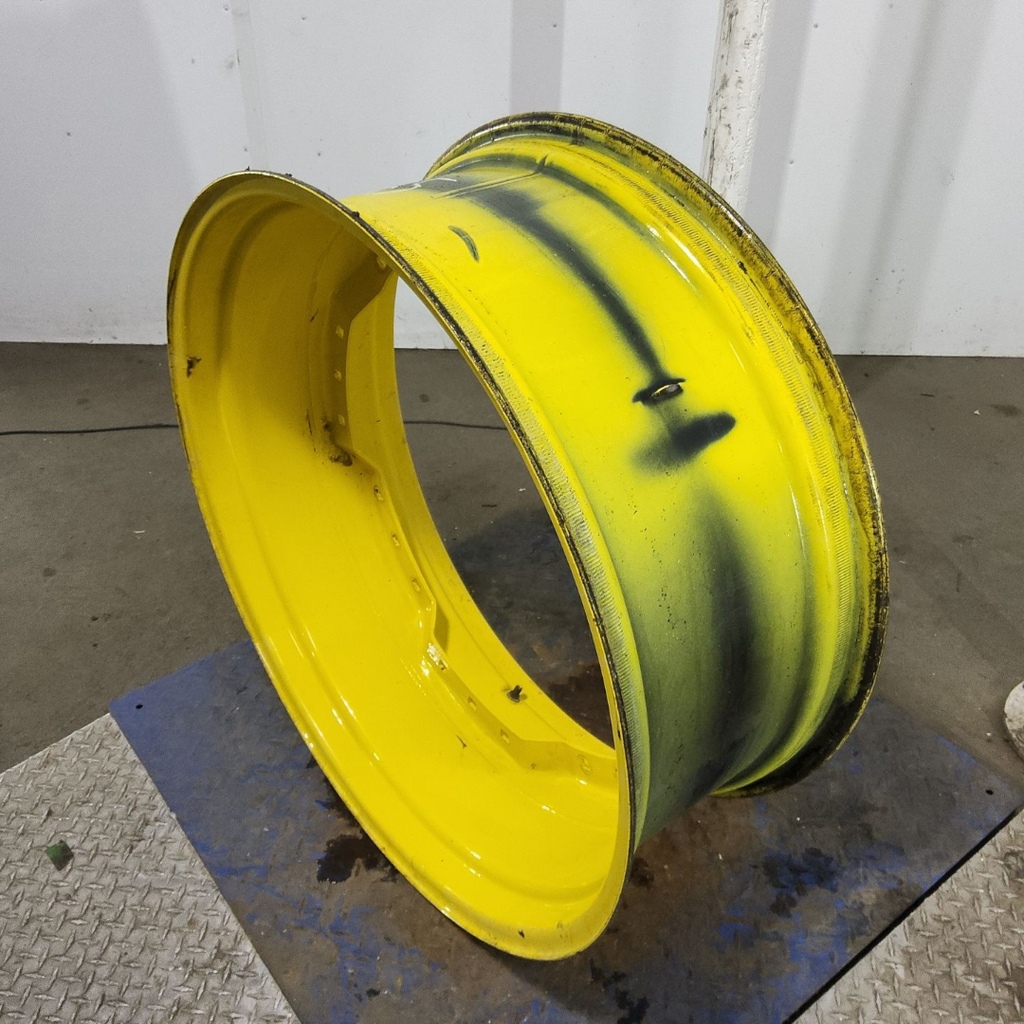 13"W x 34"D, John Deere Yellow 12-Hole Waffle Wheel (Groups of 3 bolts) , 6.88" Offset