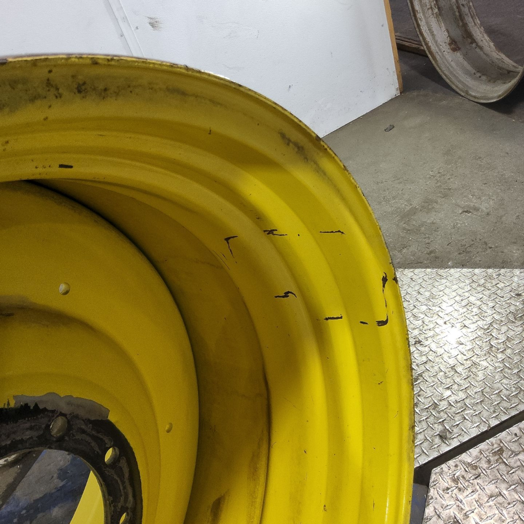 27"W x 38"D, John Deere Yellow 10-Hole Formed Plate , -3.62" Offset