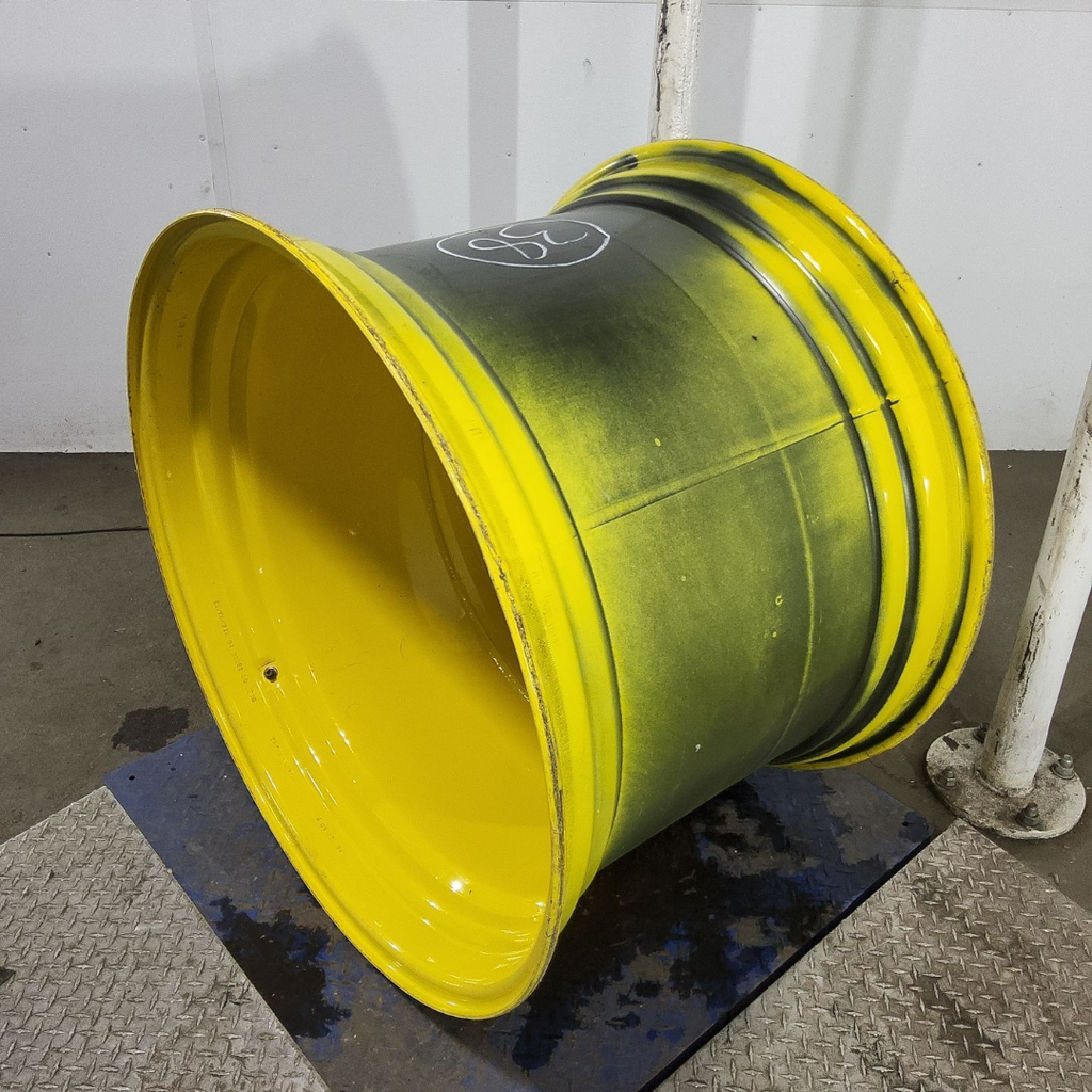 27"W x 38"D, John Deere Yellow 10-Hole Formed Plate , -11.38" Offset