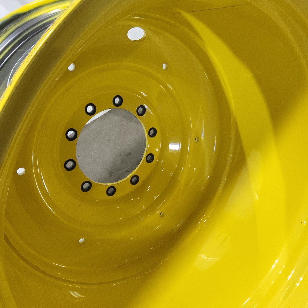 27"W x 38"D, John Deere Yellow 10-Hole Formed Plate , -11.38" Offset