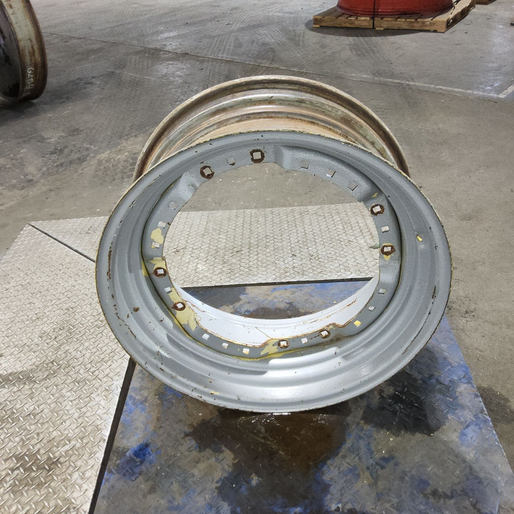13"W x 30"D, Case IH Silver Mist 12-Hole Waffle Wheel (Groups of 3 bolts) , 7.25" Offset 13x30 SM waffle
