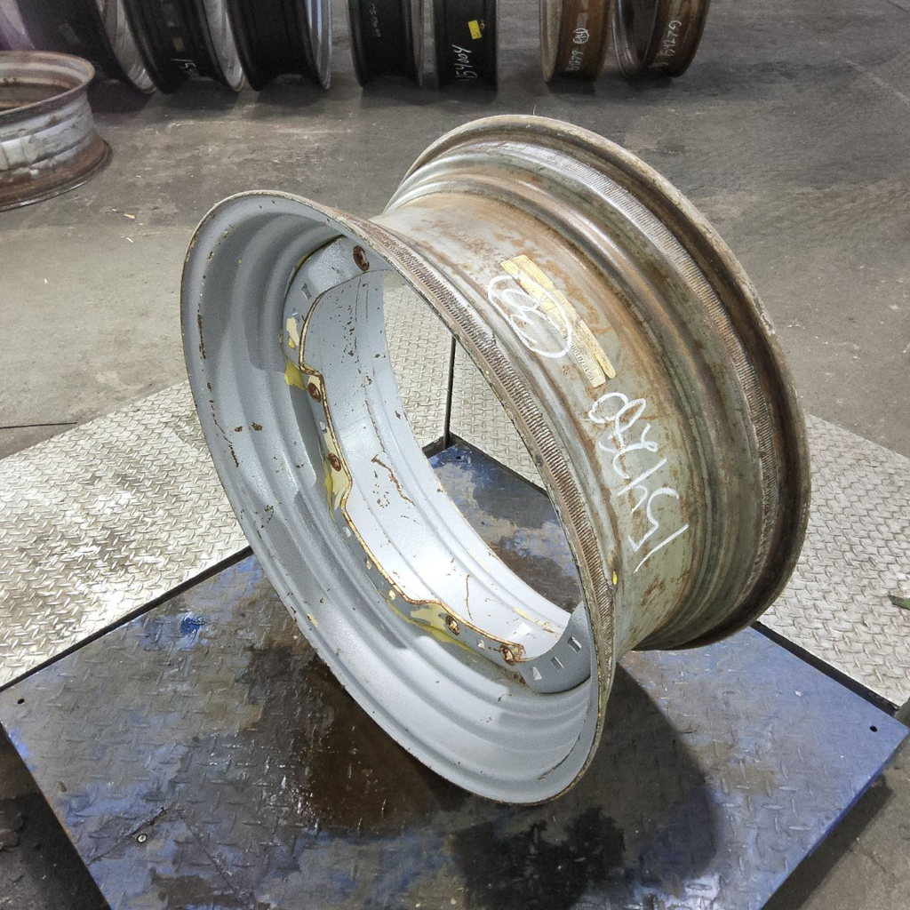13"W x 30"D, Case IH Silver Mist 12-Hole Waffle Wheel (Groups of 3 bolts) , 7.25" Offset 13x30 SM waffle