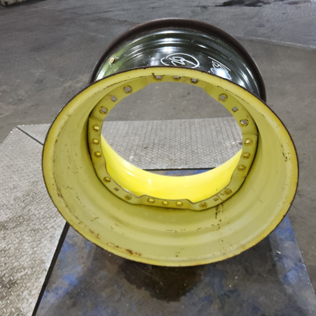 20"W x 30"D, John Deere Yellow 12-Hole Waffle Wheel (Groups of 3 bolts) , 10.38" Offset