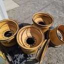 17"W x 25"D, John Deere Construction Yellow 14-Hole Flat Plate , -2" Offset