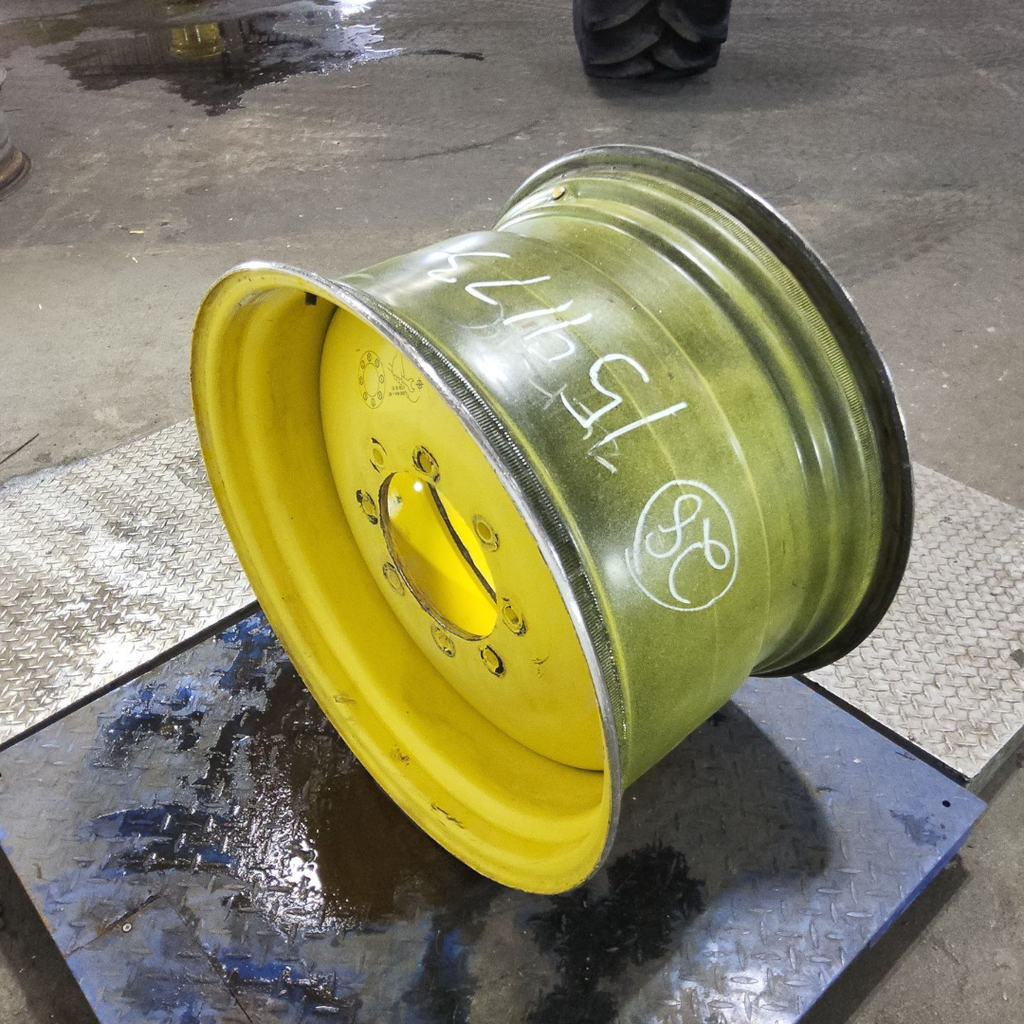 18"W x 28"D, John Deere Yellow 8-Hole Formed Plate , 5.12" Offset
