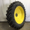 480/80R50 Mitas AC85 Radial R-1W on Case IH Silver Mist 10-Hole Formed Plate W/Weight Holes 95%