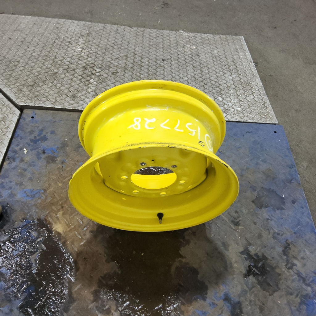 7"W x 15"D, John Deere Yellow 6-Hole Formed Plate , 4.25" Offset