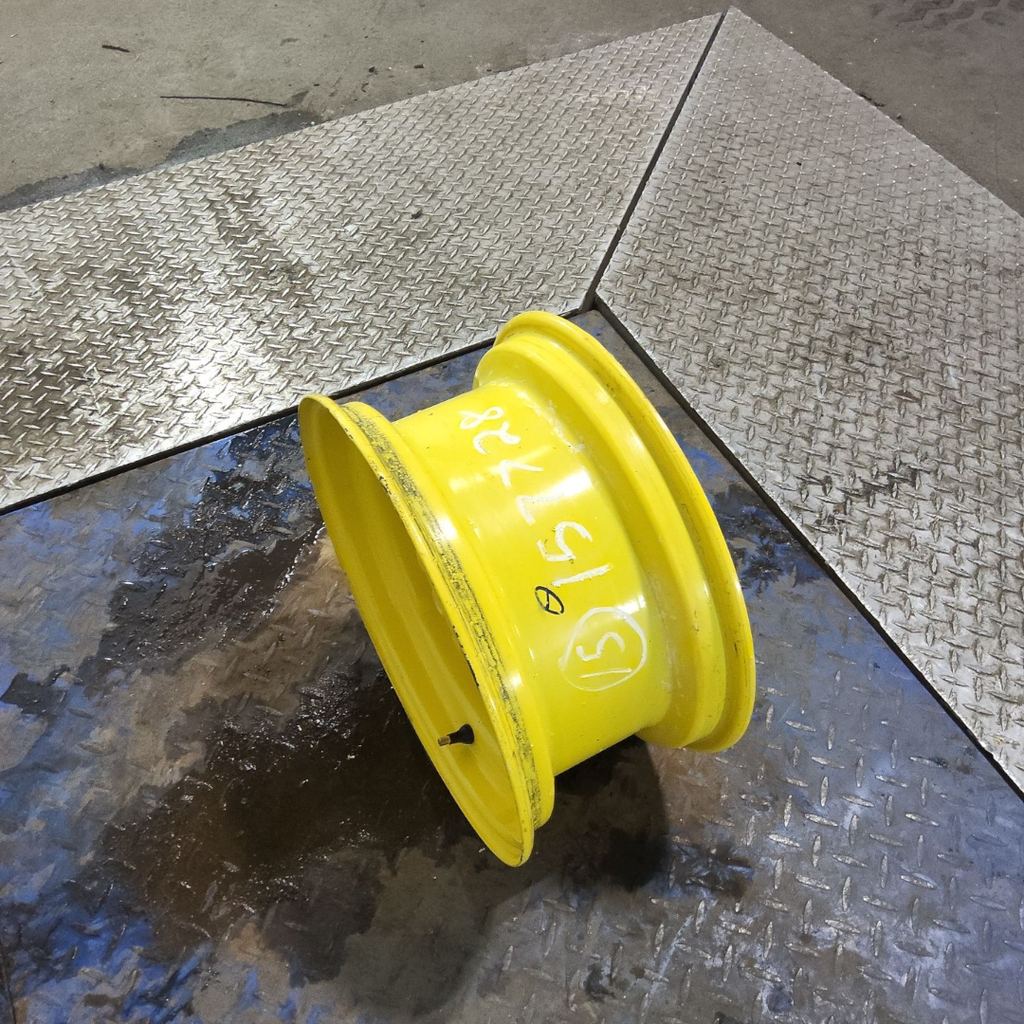 7"W x 15"D, John Deere Yellow 6-Hole Formed Plate , 4.25" Offset