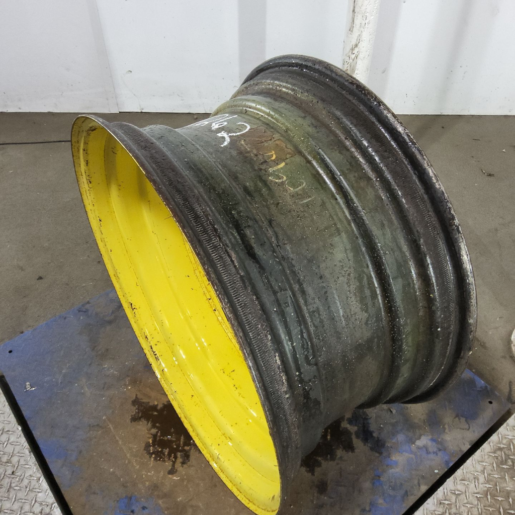 15"W x 30"D, John Deere Yellow 8-Hole Waffle Wheel (Groups of 2 Bolts) , 2.62" Offset