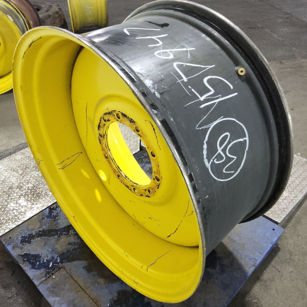 18"W x 38"D, John Deere Yellow 10-Hole Formed Plate Sprayer , -2.88" Offset