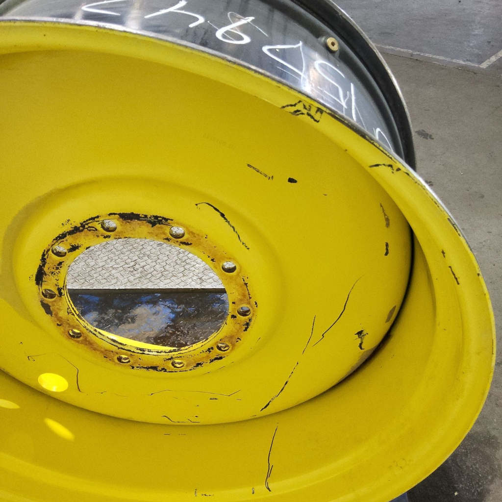 18"W x 38"D, John Deere Yellow 10-Hole Formed Plate Sprayer , -2.88" Offset