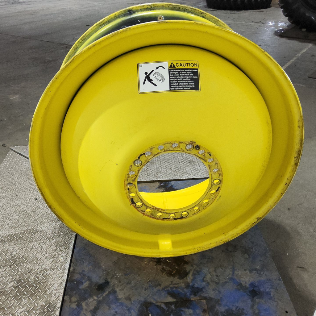 18"W x 42"D, John Deere Yellow 20-Hole Dolly Dual , -15.12" Offset
