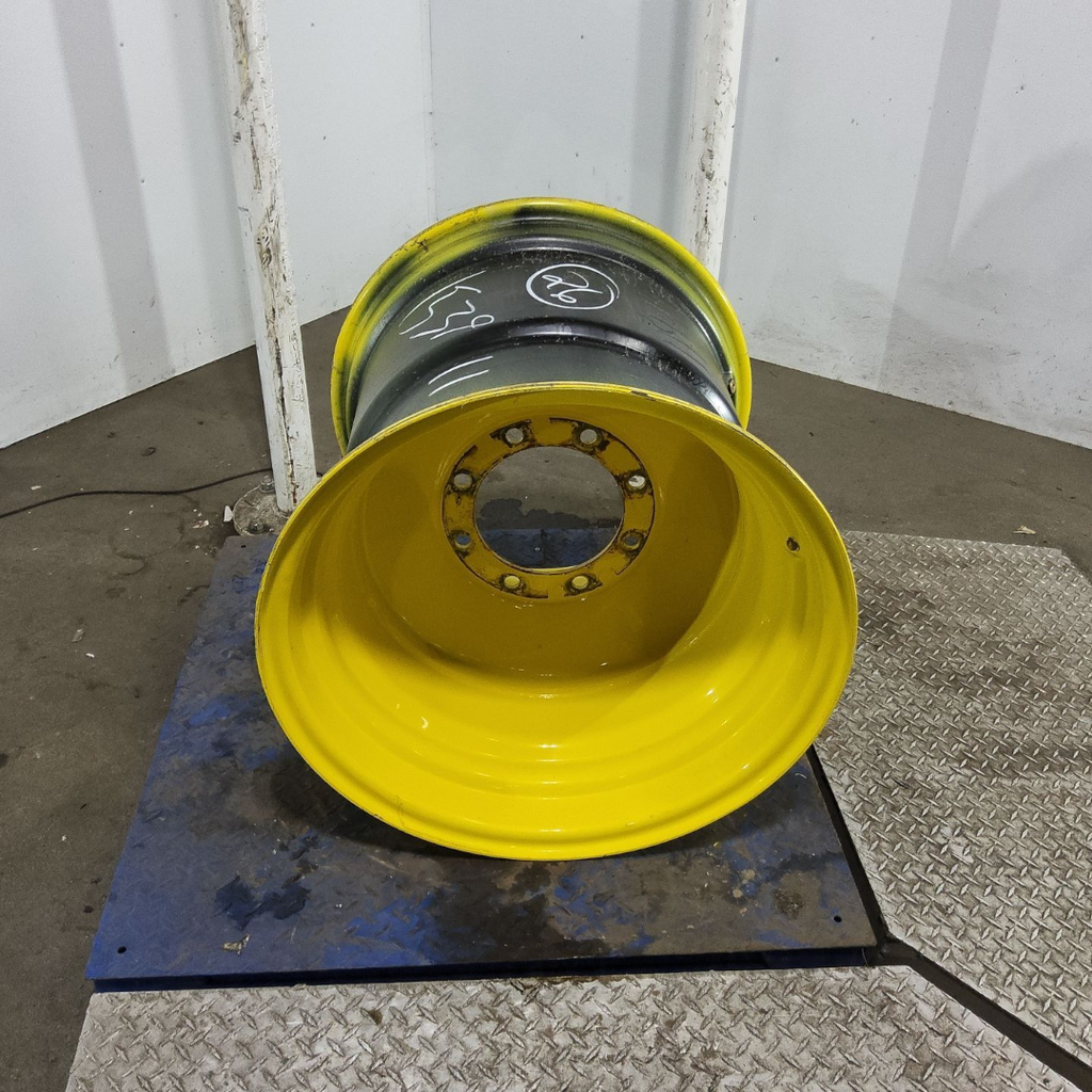 25"W x 26"D, John Deere Yellow 8-Hole Formed Plate , -0.38" Offset