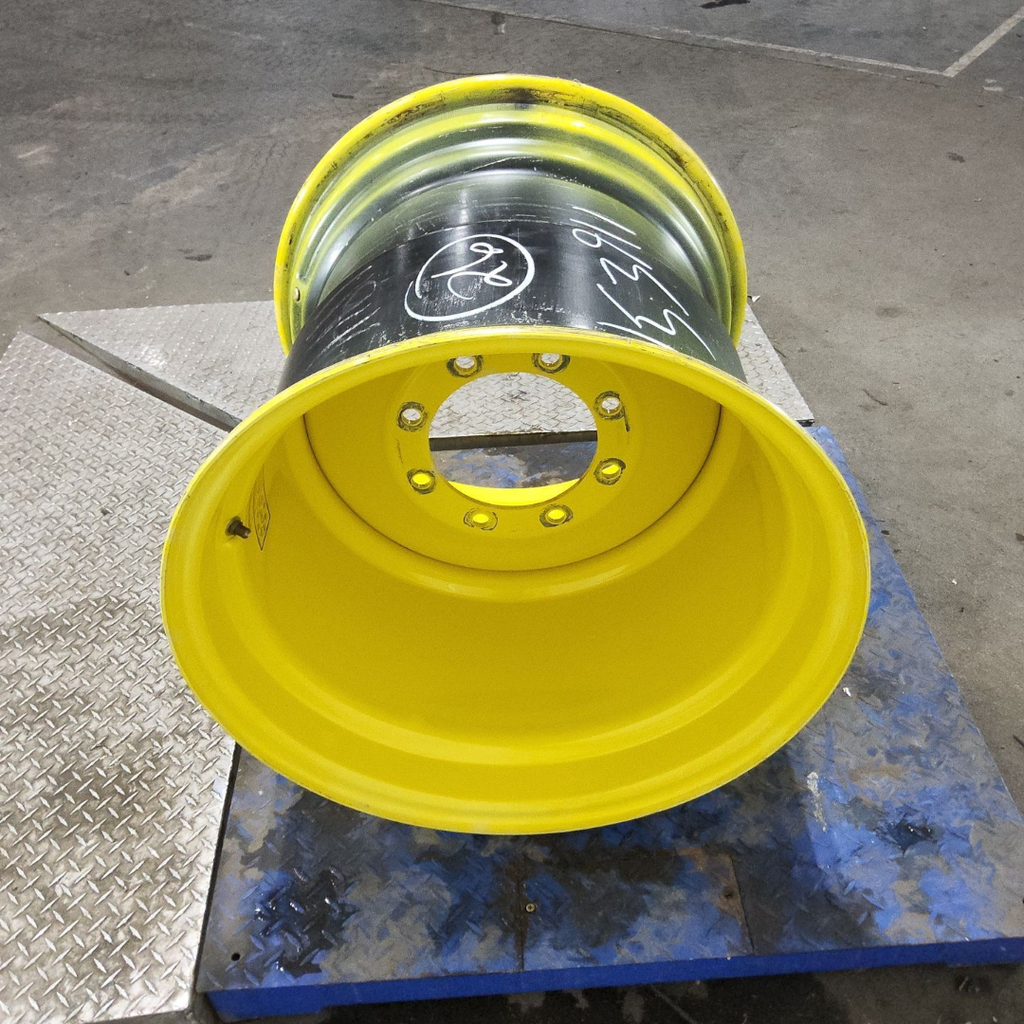 25"W x 26"D, John Deere Yellow 8-Hole Formed Plate , -0.38" Offset